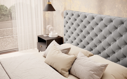 Bed with container light grey Sola 04
