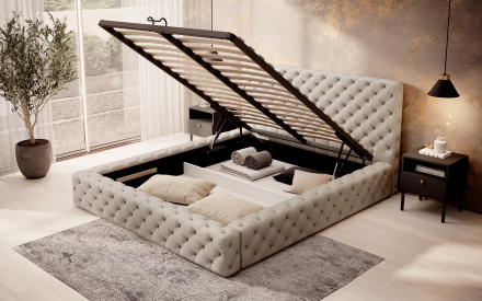 Bed with container Beige Softis 33