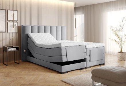 Continental Bed With Electric Adjustment light grey Sola 04