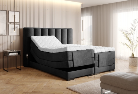 Continental Bed With Electric Adjustment dark grey Nube 06