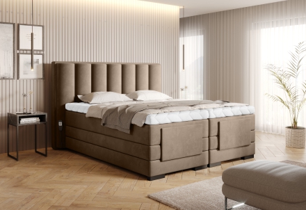 Continental Bed With Electric Adjustment beige Nube 20