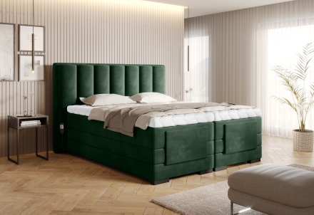 Континентальная моторная кровать зелёная Loco 35
