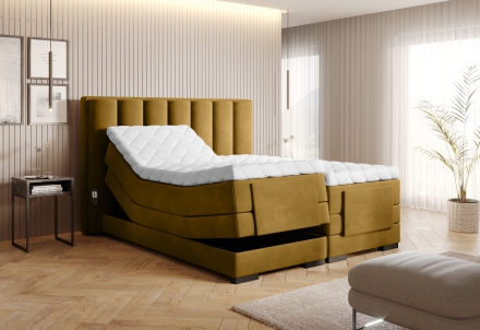 Континентальная моторная кровать жёлтая Loco 45