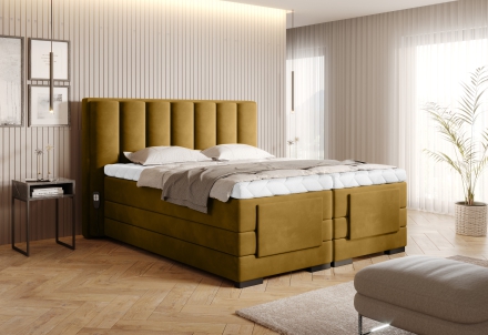 Континентальная моторная кровать жёлтая Loco 45