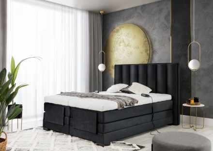 Continental Bed With Electric Adjustment black Solar 99