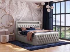 Continental bed Cezar I + LED, with drawers