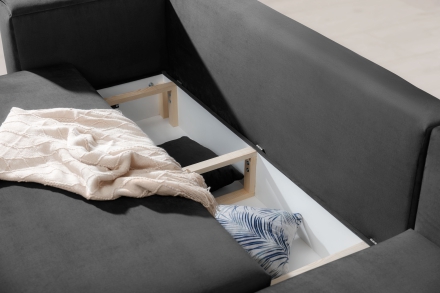 Угловой диван-кровать Dalia тёмно серый