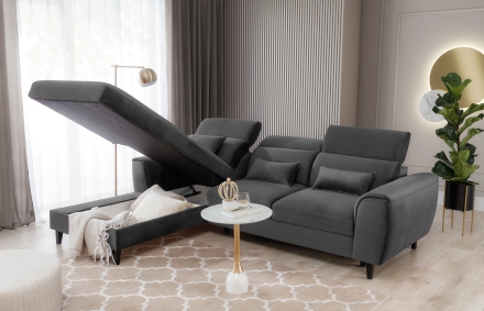 Угловой диван-кровать серый Nube 05