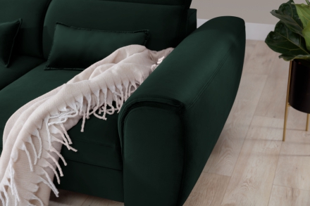 Угловой диван-кровать зелёный Loco 35