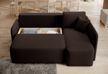 Угловой диван-кровать Lukso 22 коричневый