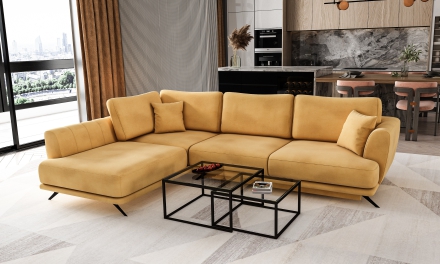 Угловой диван-кровать Loco 45 жёлтый