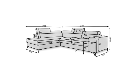 Угловой диван-кровать серый Monolith 84