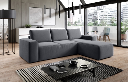 Corner Sofa Bed with storage Savoi 06 grey