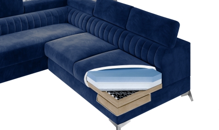 Угловой диван-кровать тёмно-серый Monolith 97