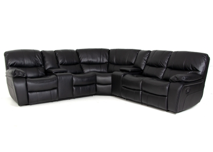Corner-recliner DALLAS black PU leather