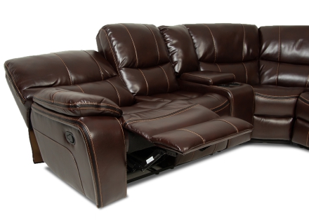 Corner-recliner DALLAS brown PU leather