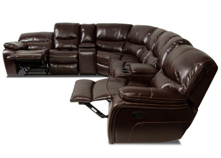 Corner-recliner DALLAS brown PU leather
