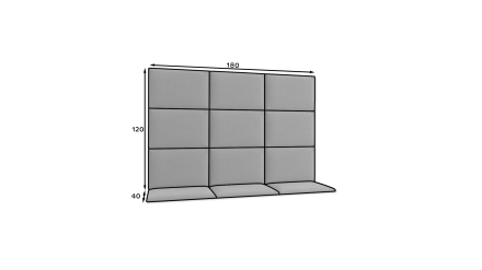 padded wall panels set 120x180 grey