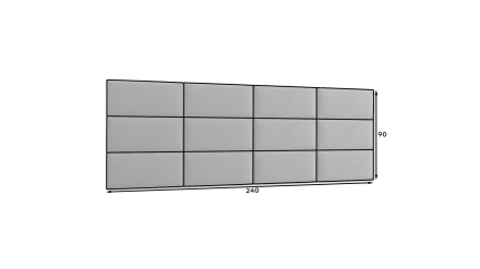 Мягкие настенные панели 240x90 серые
