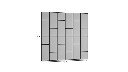 padded wall panels set 180x180 grey