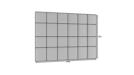 padded wall panels set 240x180 light grey