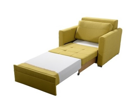 Chair bed V-105 with container green velvet