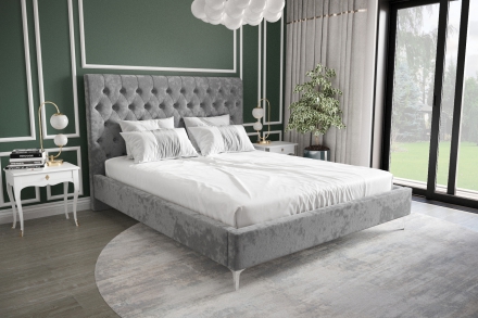 Bed Valentino grey velvet