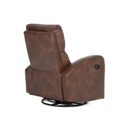 Кресло реглайнер коричневая эко кожа (крутится и качается)