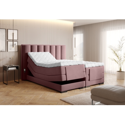 Continental Bed With Electric Adjustment pink Velvetmat 24