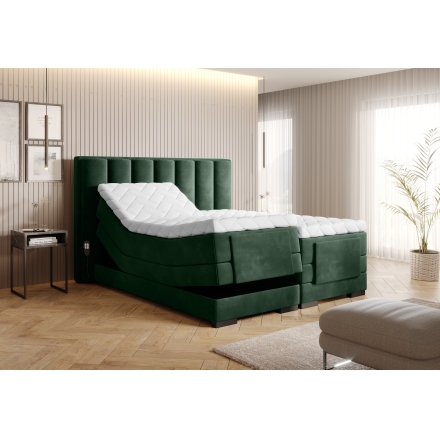 Континентальная моторная кровать зелёная Loco 35