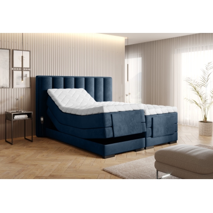 Continental Bed With Electric Adjustment deep blue Nube 40