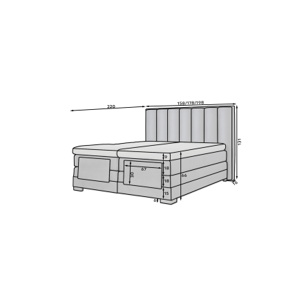 Континентальная моторная кровать зелёная Lukso 39