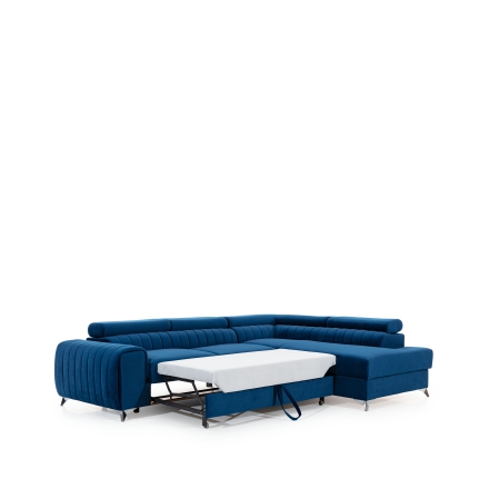 Corner Sofa Bed with container green Kronos 19