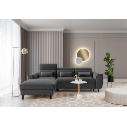 Угловой диван-кровать серый Nube 05