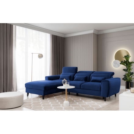 Угловой диван-кровать синий Velvetmat 40
