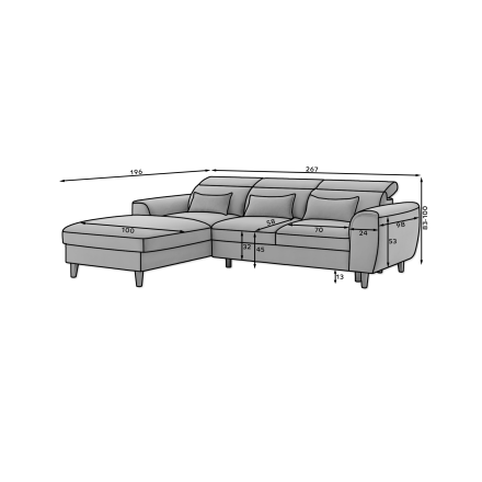 Угловой диван-кровать зелёный Loco 35