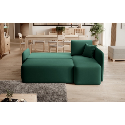 Corner Sofa Bed with storage Lukso 35 green