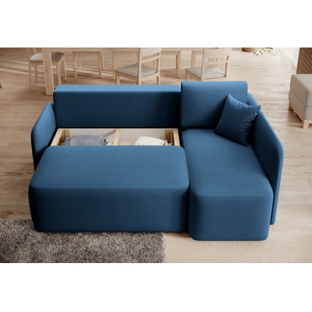 Corner Sofa Bed with storage Lukso 40 blue