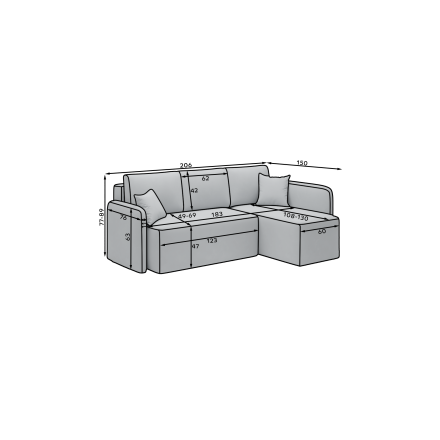Угловой диван-кровать Lukso 35 зелёный