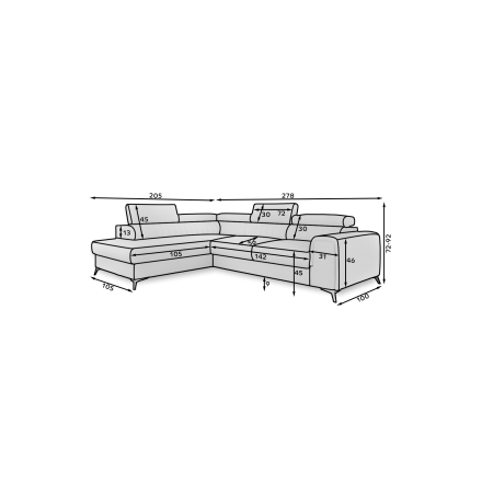 Угловой диван-кровать серый Monolith 84