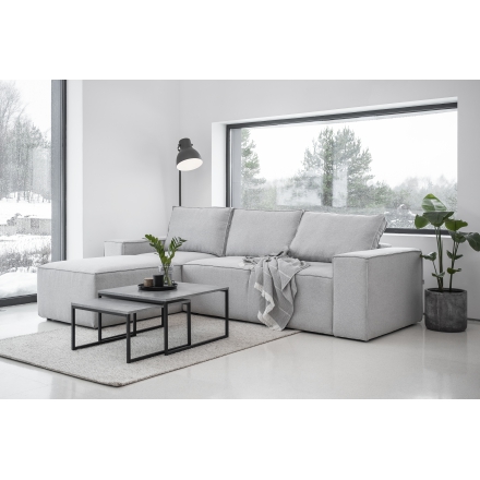Corner Sofa Bed with storage Borneo 04 light grey
