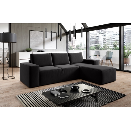 Corner Sofa Bed with storage Velvetmat 10 black