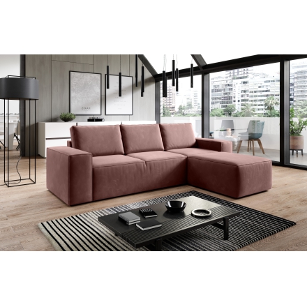 Corner Sofa Bed with storage Lukso 24 pink