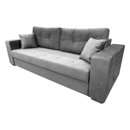 Раскладной диван Doris серый бархатный