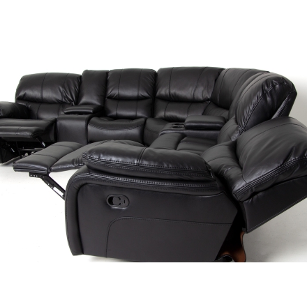 Corner-recliner DALLAS black PU leather