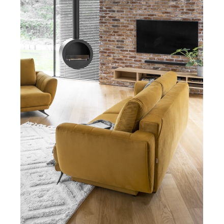 Комплект Megis диван-кровать + кресло + пуф жёлтого цвета