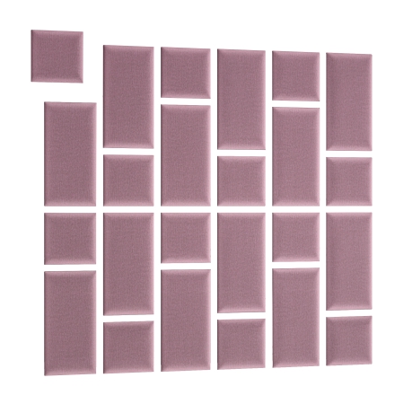 Pehmed seinapaneelid, komplekt,  180x180 , roosa