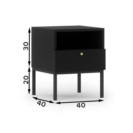 Bedside table LAN-STNO40 Black