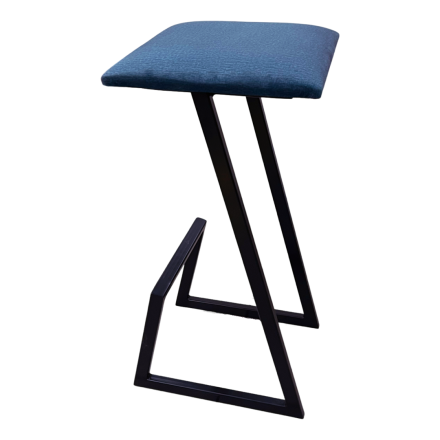 Барный стул SS2704 синий бархат/черная ножка