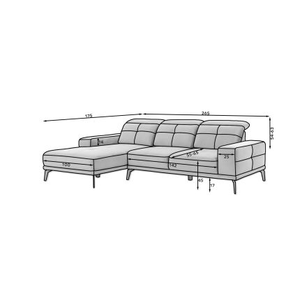 Угловой диван серый Monolith 84